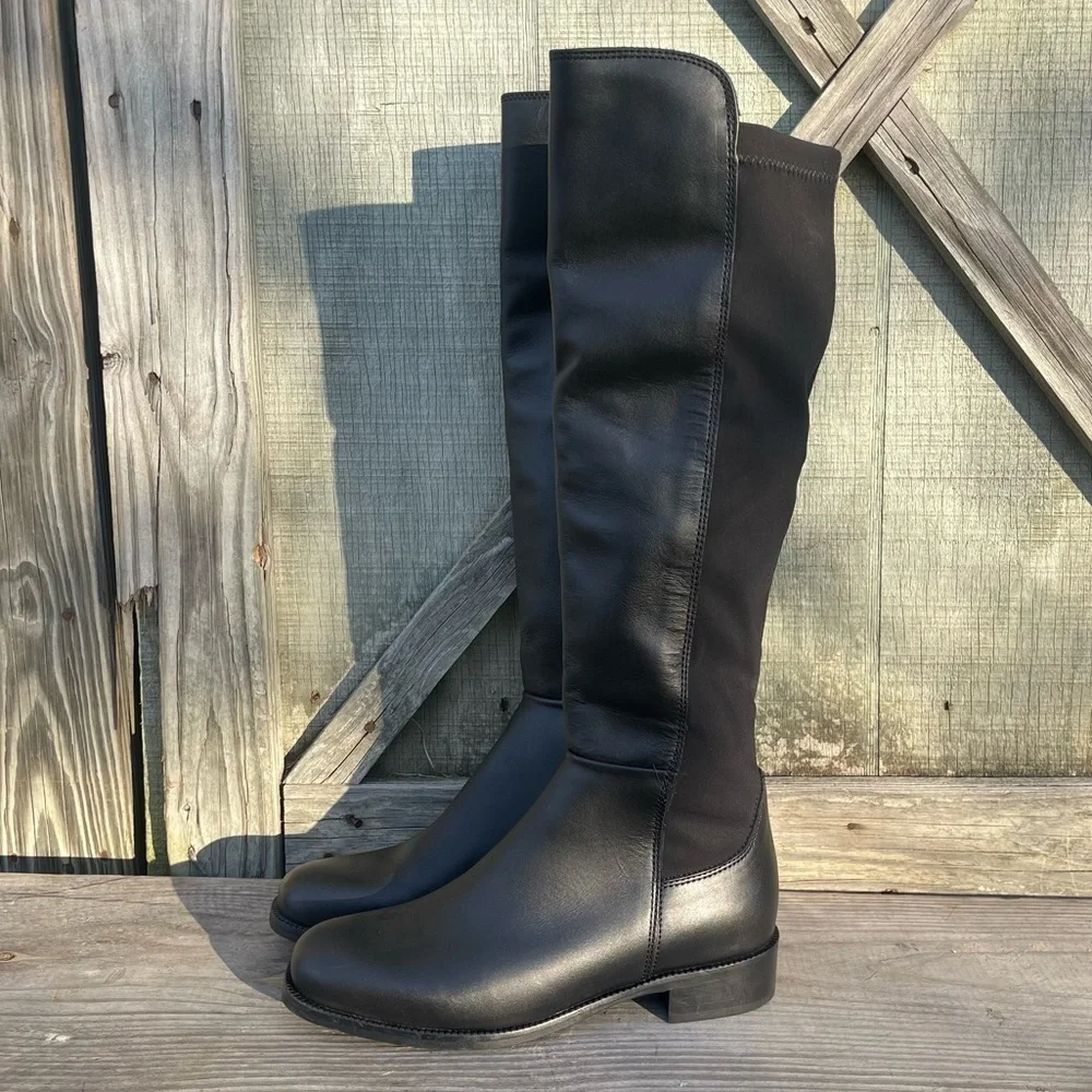 New La Canadienne Serena Boots- Black Leather Knee High Riding Boots Size 5.5